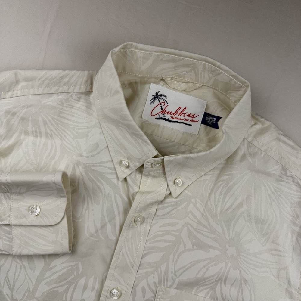 Chubbies Shirt Mens Medium Floral long Sleeve Button Downthe Weekend Has Arrived